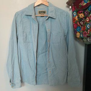 Eddie Bauer Women's Light Blue Corduroy Button Down